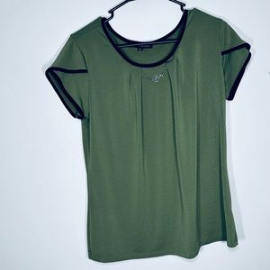 Women’s Adrienne Vittadini Olive Green Short Sleeve Blouse